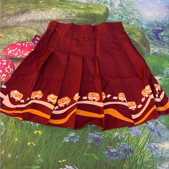 Scooby Doo x Smak Parlour Mystery Machine Border Mini Skirt, Maroon, M/6-8, NWT - Picture 7 of 7